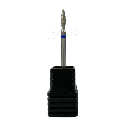 Flame Round Tip Diamond Cuticle Nail Drill Bit - Medium (Blue)