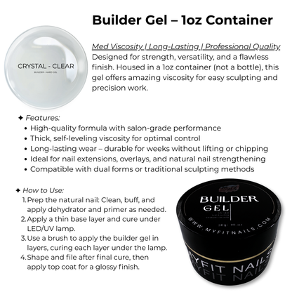 Builder Gel System - Crystal Clear Hard Gel - In a Pot