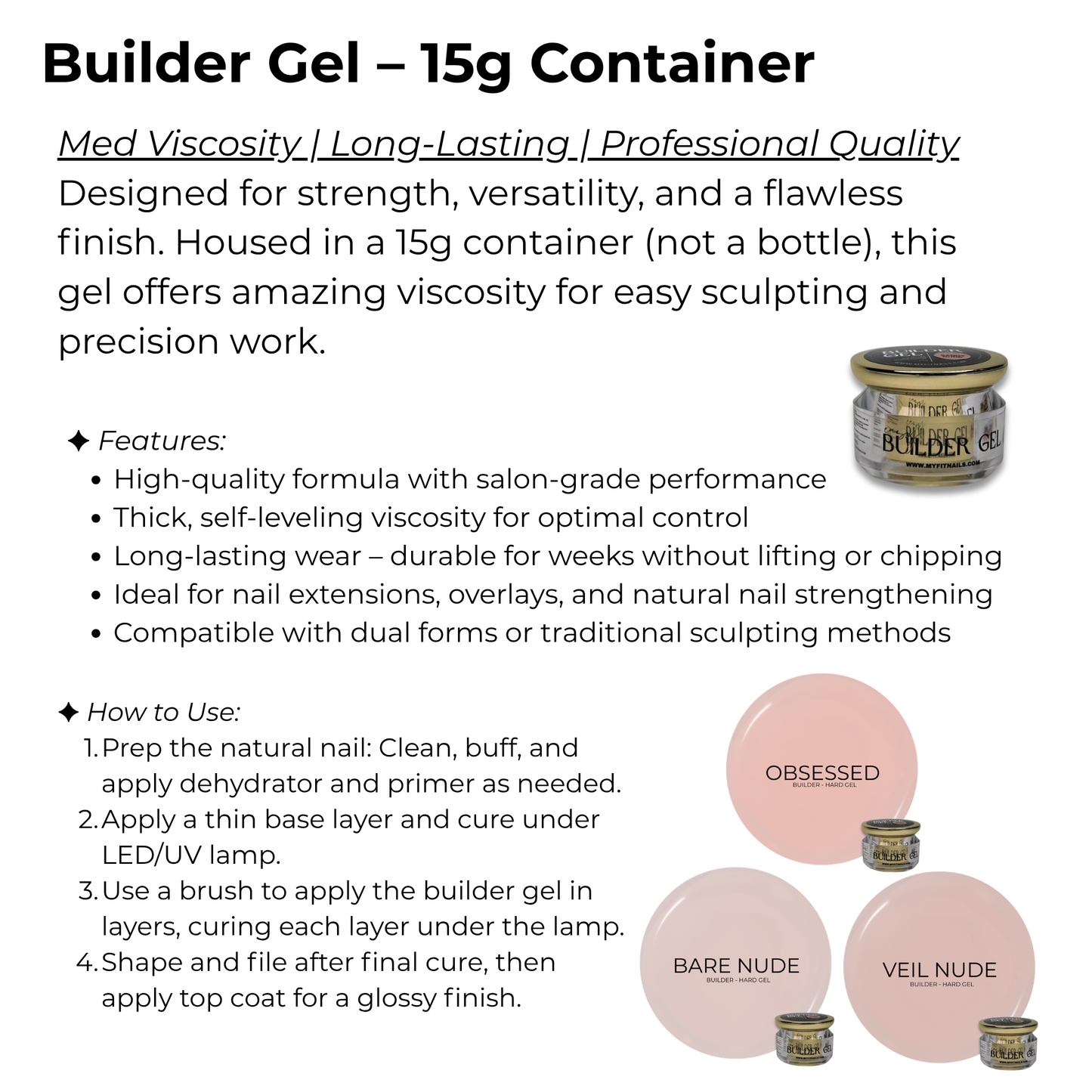 Builder Gel System - The Cool Veil - Nude Collection - 15g - New - Limited Edition