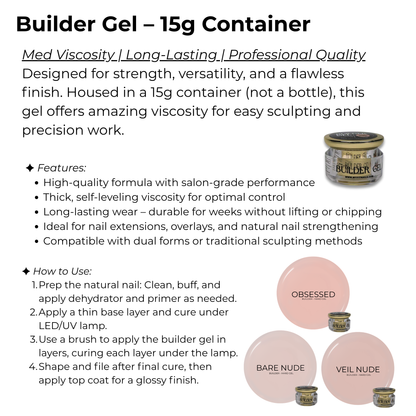 Builder Gel System - The Cool Veil - Nude Collection - 15g - New - Limited Edition