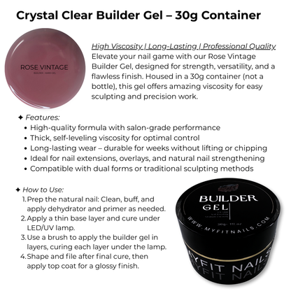 Builder Gel System - Rose Vintage - Hard Gel - In a Pot