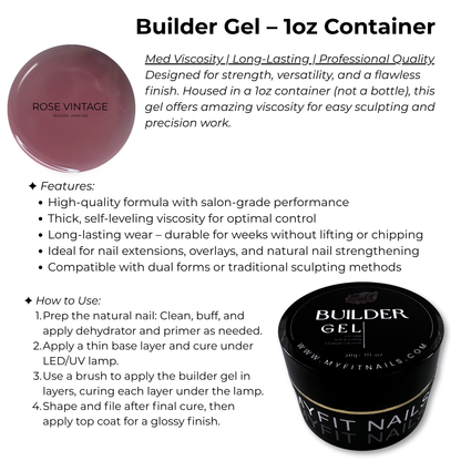 Builder Gel System - Rose Vintage - Hard Gel - In a Pot