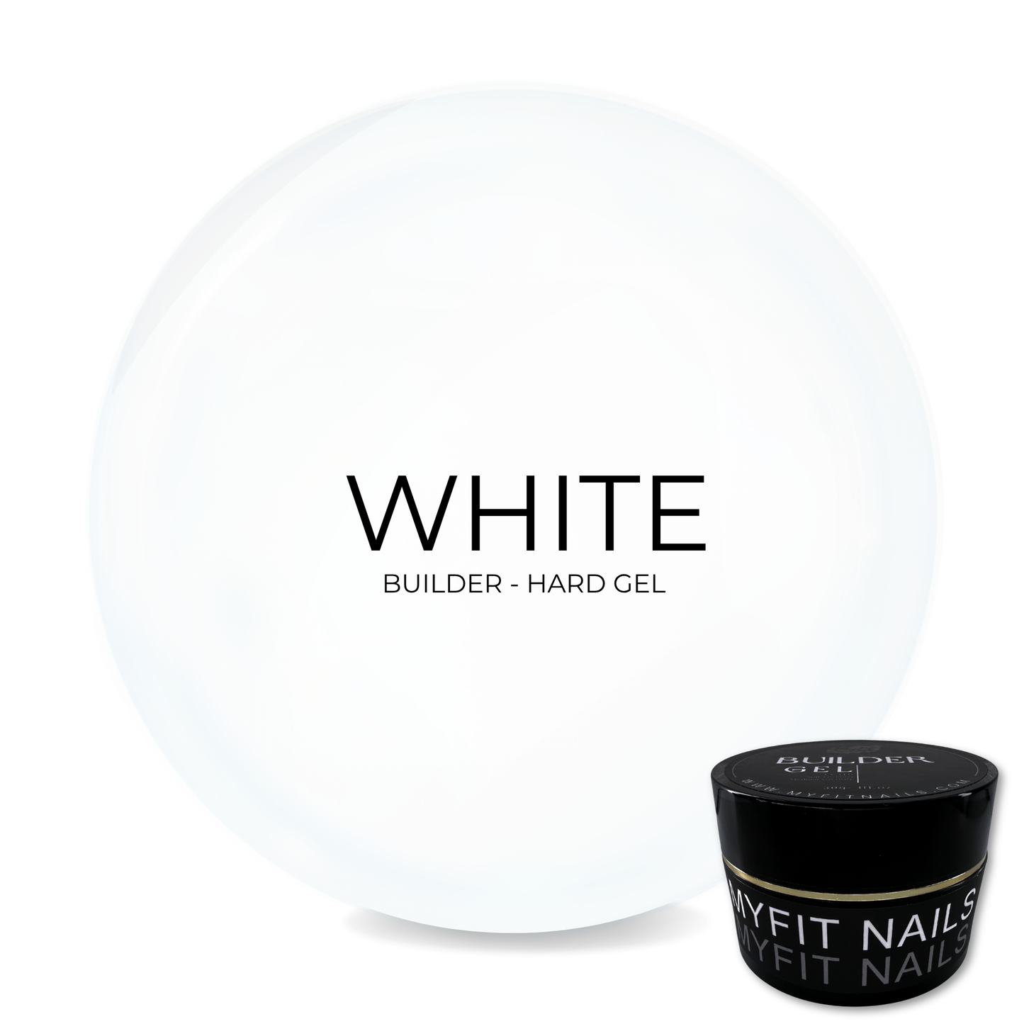 Builder Gel System - White Hard Gel - In a Pot