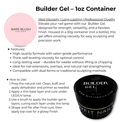 Builder Gel System - Bare Blush Hard Gel - In a Pot