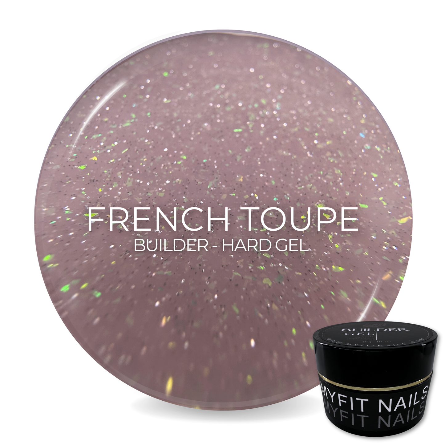 Builder Gel System - French Toupe Shimmer Hard Gel - In a Pot
