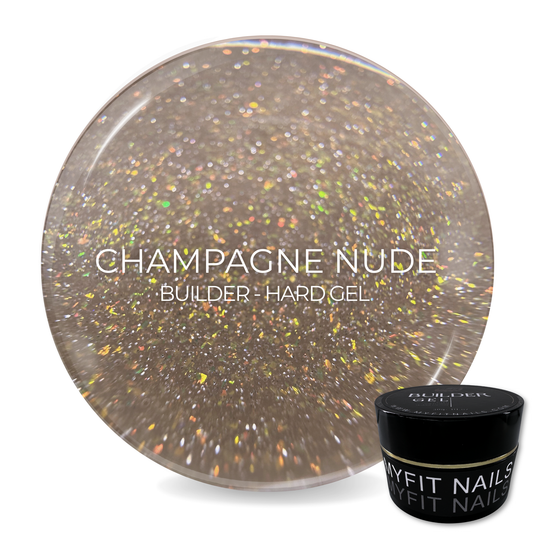 Builder Gel System - Champagne Nude Shimmer Hard Gel - In a Pot