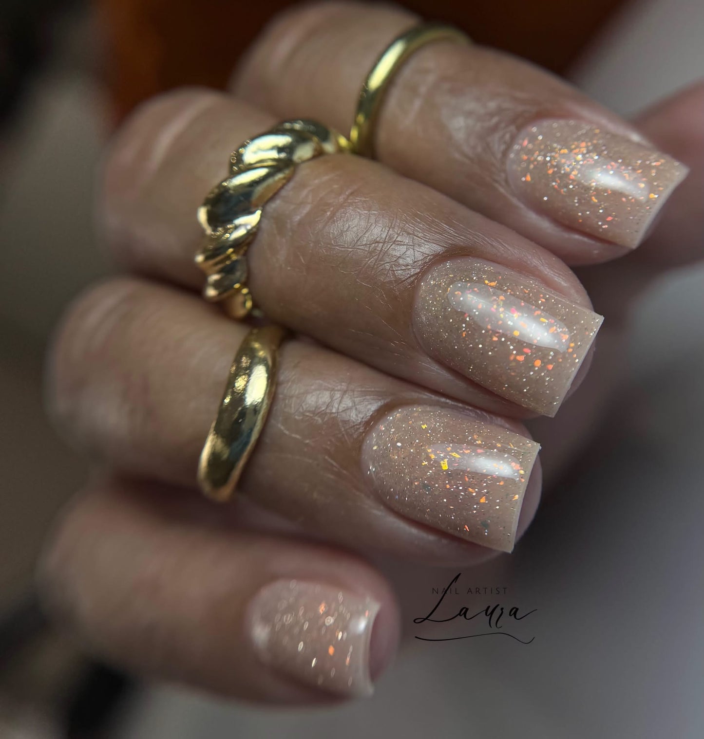 Builder Gel System - Champagne Nude Shimmer Hard Gel - In a Pot