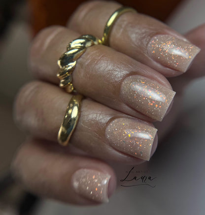 Builder Gel System - Champagne Nude Shimmer Hard Gel - In a Pot