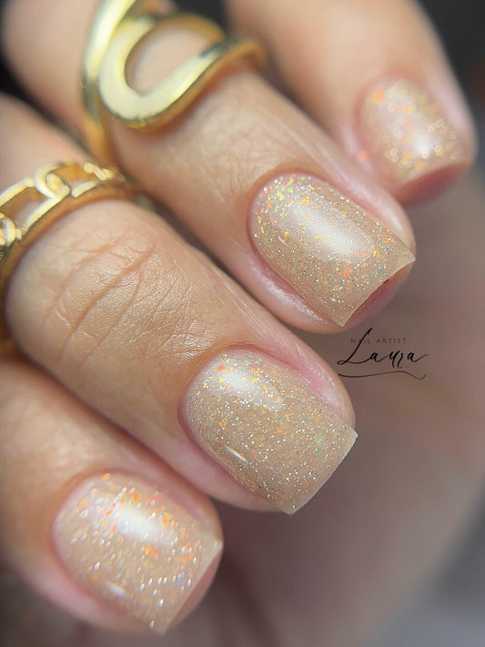 Builder Gel System - Champagne Nude Shimmer Hard Gel - In a Pot