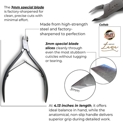 Premium - Cuticle Nipper Pro by Laura - 3mm