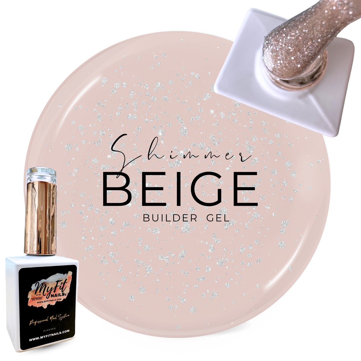 Builder Gel System - Beige Shimmer - 15mL Bottle (NEW)