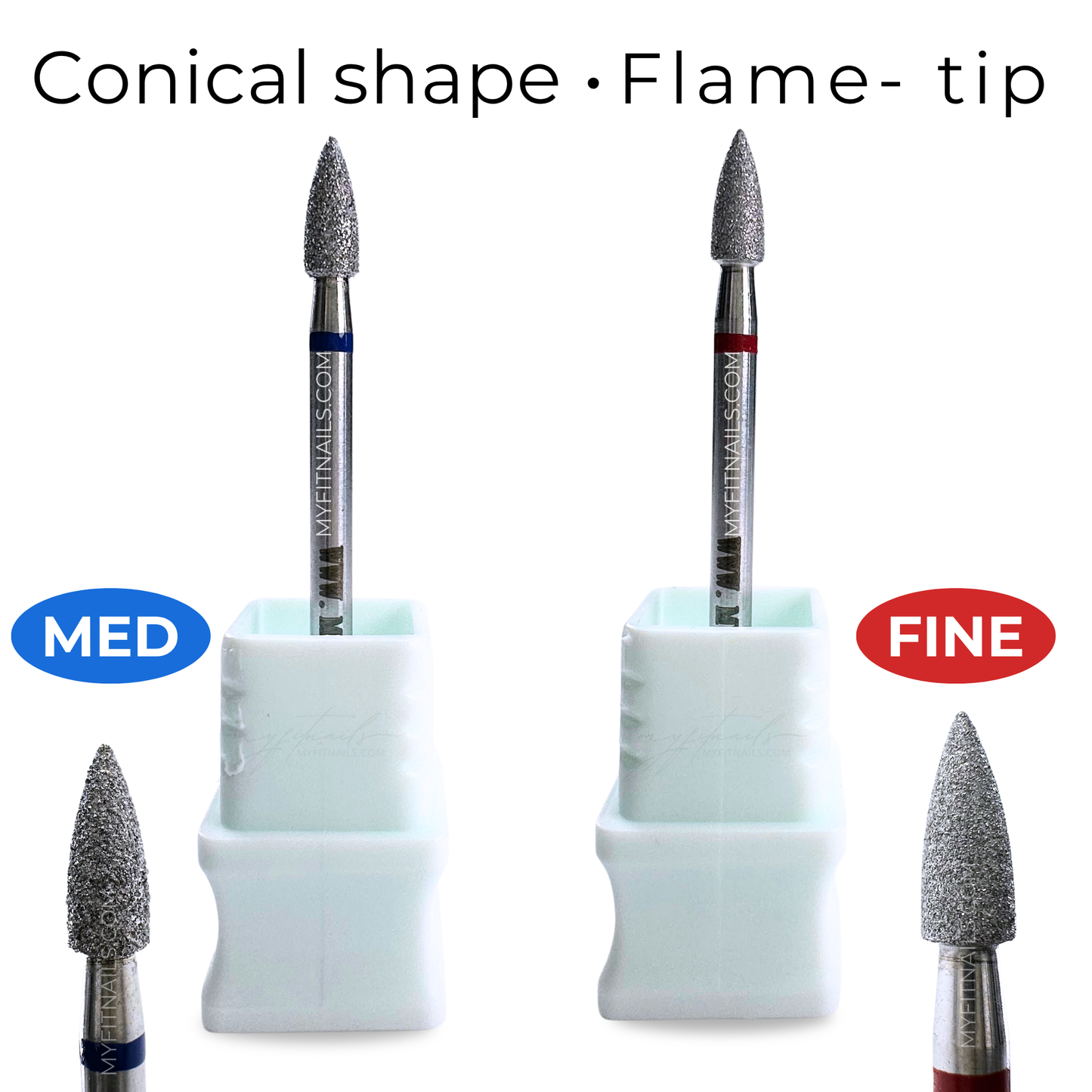 Conical Flame Tip - Diamond Cuticle Nail Drill Bit