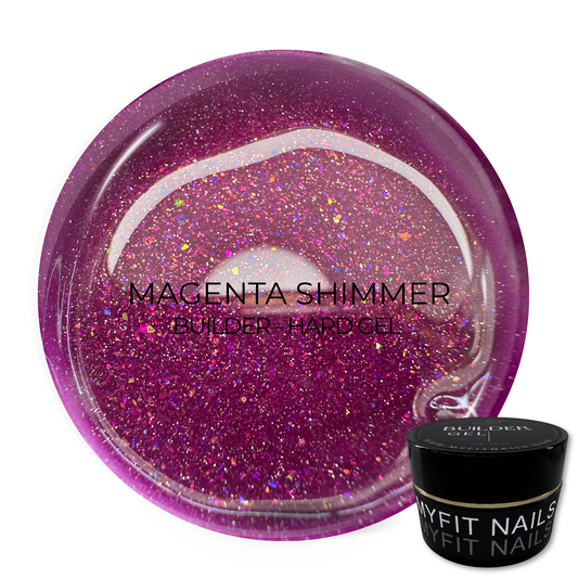 Builder Gel System - Magenta Shimmer Hard Gel - In a Pot
