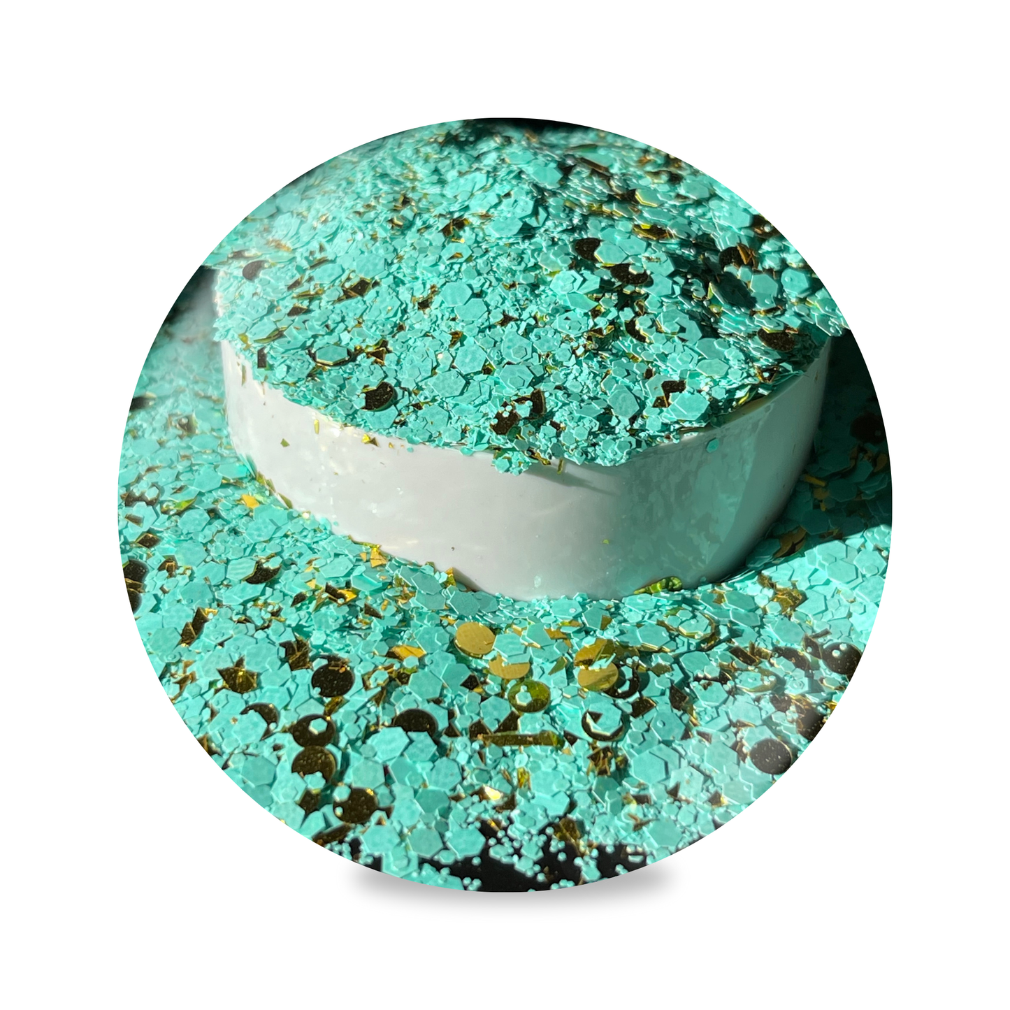 Nail Glitter - Teal Gold #G18