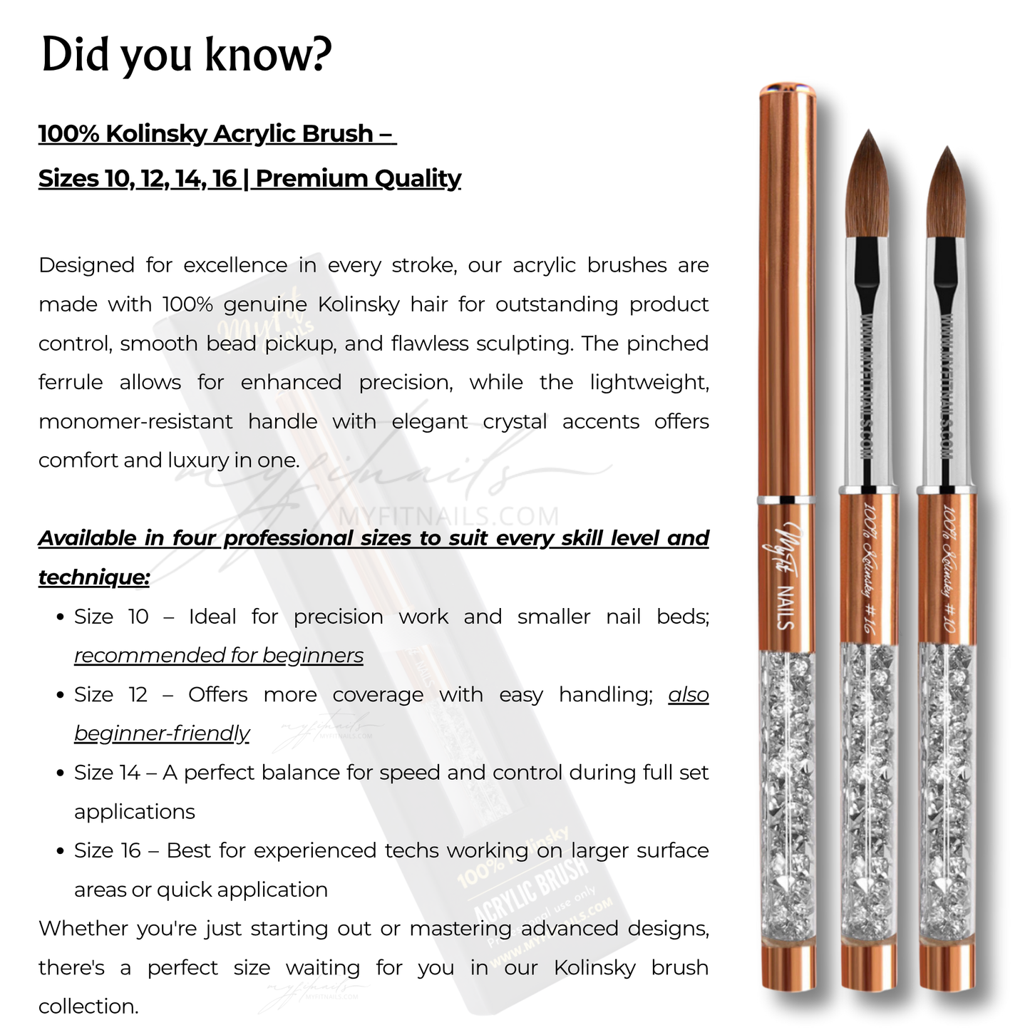 Premium - 100% Kolinksy Acrylic Brush