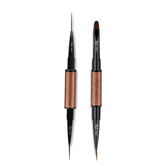 Set - Dual-Ended Long Flat Oval Brush & Liner 12mm + Liner brush 15mm & 20mm