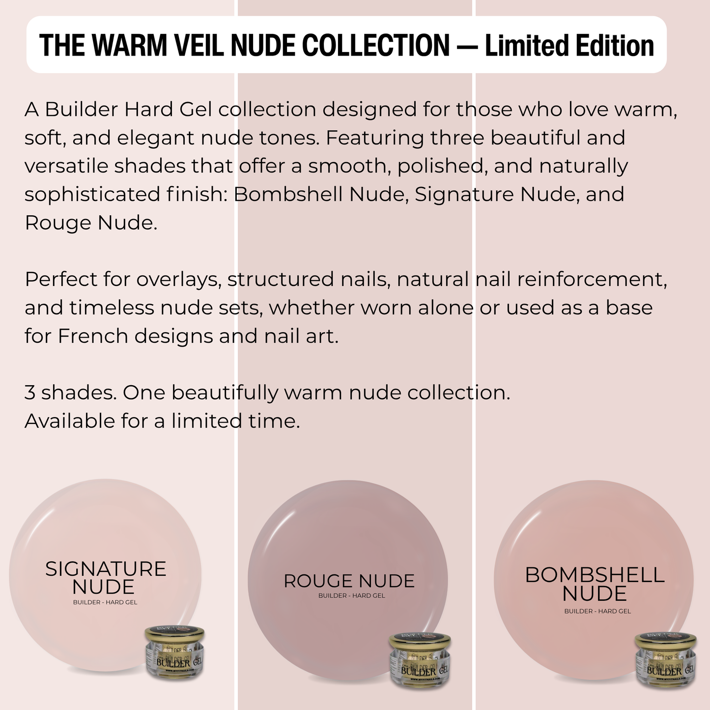 Builder Gel System - The Warm Veil - Nude Collection - 15g - New - Limited Edition