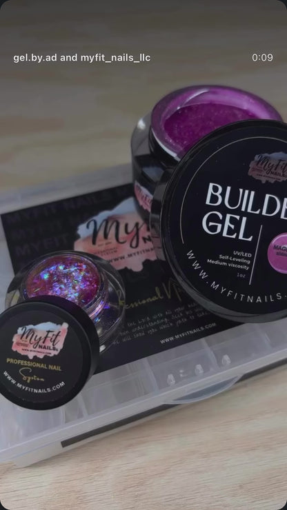Builder Gel System - Magenta Shimmer - Hard Gel - In a Pot