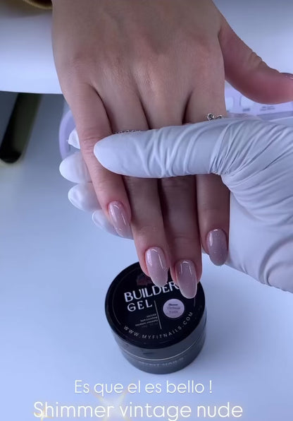 Builder Gel System - Shimmer Vintage Nude - Hard Gel - In a Pot